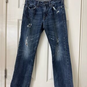 American Eagle Distressed Blue Slim Straight-Leg Jeans size 26/28